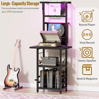 Étagère de rangement pour disques vinyles en métal Mingtang personnalisée, support de table moderne pour lecteur de disques vinyles avec organisateur de disques vinyles