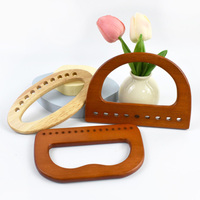 Deepeel XP221 poignées de sac artisanal en bois bricolage différentes formes tailles marron bois naturel pour sac à main fourre-tout accessoires poignées de sac