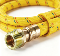 Tuyau de gaz tressé en nylon en acier inoxydable 304, filetage mâle NPT NTC 3561 SGS 3/8" DN, flexible pour GPL et propane