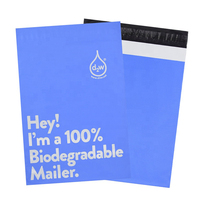 Enveloppes polymailers biodégradables écologiques personnalisées avec logo, format 10x13, prêtes à l'emploi (RTS), pour emballage et expédition.