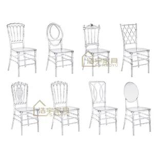 Chaise à colonne en cristal clair, table de mariage, en plastique, moderne, empilable, pour fête, intérieur et extérieur, location
