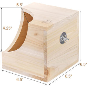 Legno quadrato naturale casa di cincillà stile di arte popolare dipinto piccolo rifugio animale capanna per cincillà scoiattolo zucchero alianti gabbia - Product Image 2