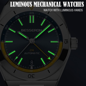 Relojes Deportivos Mecánicos Clásicos de Piloto, Logotipo Personalizado, Relojes de Lujo para Hombre, Caja de Acero Inoxidable de 42 mm, Resistentes al Agua 5 BAR, Edición Limitada - Product Image 3