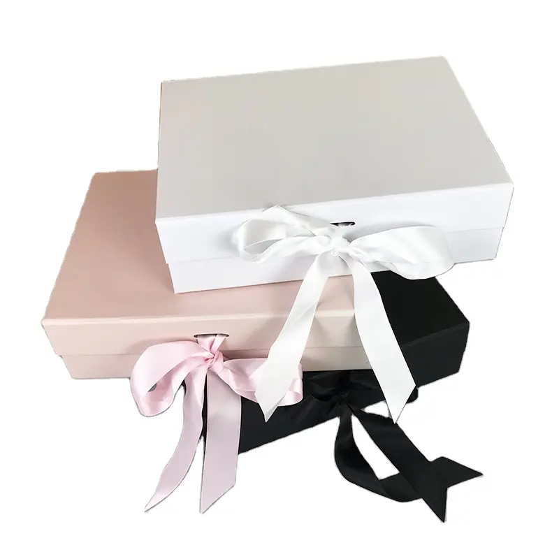 Lipack Custom Printing Baby Cloth Packaging Box Folding Gift Packaging Paper Box With Bow