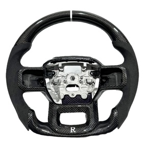 Volant en fibre de carbone noire véritable avec Alcantara pour <span class=keywords><strong>Ford</strong></span> <span class=keywords><strong>Raptor</strong></span> 2015 2017 2019 2020 <span class=keywords><strong>2021</strong></span> 2022 F150, livraison directe - Product Image 1