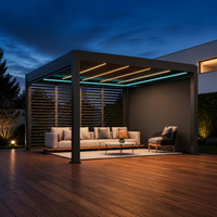 Pergola motorisée en aluminium à lames orientables, toit rétractable imperméable, patio extérieur, jardin, véranda bioclimatique, gazebo, taille personnalisée