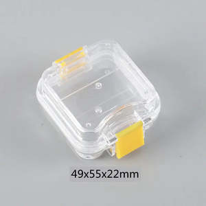 Scatola di plastica portatile a membrana con cerniera gialla PS pellicola traslucida corona per protesi dentaria - Product Image 5