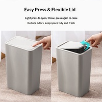 Cesto de Basura Delgado y Pequeño de PP de 10L, Color Blanco, para Cocina, Oficina y Hogar, con Tapa, para Reciclaje y Gestión de Residuos