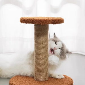 Mainan pohon goresan kucing klasik Modern, mainan karton hadiah Natal elegan bola memanjat beludru Sisal berkelanjutan - Product Image 2