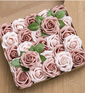 Flores Artificiales Combinadas en Tonos Cálidos Taupe <span class=keywords><strong>y</strong></span> Nude, 25 Piezas <span class=keywords><strong>de</strong></span> Rosas Realistas con Tallo para Centros <span class=keywords><strong>de</strong></span> Mesa <span class=keywords><strong>de</strong></span> Boda <span class=keywords><strong>y</strong></span> Decoración <span class=keywords><strong>de</strong></span> Mesa - Product Image 5