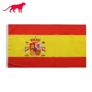 गर्म बेच 3X5ft बड़े डिजिटल मुद्रण पॉलिएस्टर राष्ट्रीय स्पेन झंडा
