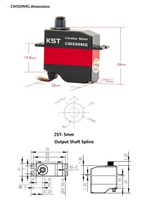 Micro servo KST CM509MG, engrenage entièrement métallique, haute tension, haute vitesse, 0,08 sec/60 °   Servomoteur RC de 6 kg pour hélicoptère RC, avion, drone