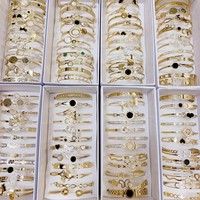 Bracelets de Mode Assortis en Gros Plaqué Or 18 Carats Acier Inoxydable Bracelets Joncs pour Femmes Bijoux