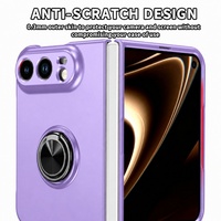 Coque de téléphone magnétique C0365 avec béquille pliable et support anneau anti-rayures pour iPhone Duo