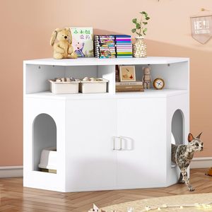 Jaula para gatos, armario de esquina, aparador de almacenamiento para el hogar, habitación sencilla para gatos, guarida interior - Product Image 4