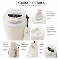 Gobelet isotherme intelligent en acier inoxydable 304 de 16 oz, anti-fuite, réutilisable, avec affichage LED de la température et couvercle, idéal pour les voyages