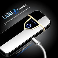 Pemantik Api Elektrik Dericsson Produk Baru Anti Angin Model Lengkung USB dengan LOGO Kustom