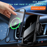 Nouveauté Support de téléphone de voiture à fixation magnétique transparente en verre trempé pour grille d'aération Charge rapide 15W Chargeur de voiture sans fil
