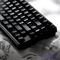 XVX Keycaps Full Set Black Side-Engraved Semi-Translucent Cherry Profile Ceramic Keycaps for Magnetic Switch Keyboards for Gift