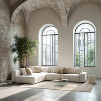 Canapé modulaire carré trois places en tissu imperméable, design moderne et convertible, style italien méditerranéen, nouvelle conception, Cloud
