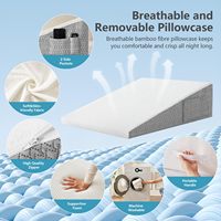 Alivio del dolor Anti ronquidos Cama médica barata para pacientes Cama triangular de 30 grados Almohada de cuña ajustable Cuña grande