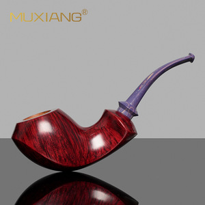 Muxiang Tobacco Pipe Bent Type Solid Briar Wood Handcrafted Men's Smoking Accessory - Product Image 3
