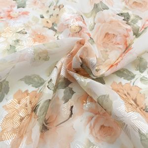 Tissu personnalisé en mousseline de soie crêpe 100% Polyester 100D imprimé numérique Floral froissé mousse pour robe - Product Image 5