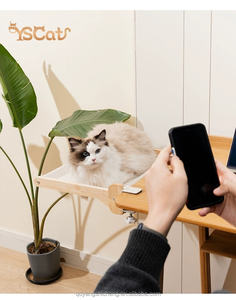 Großhandel Schlafzimmer Moderne Holz katze Step Style Massivholz Qualität Design Modische Indoor Tisch Kratz baum Nest Bett - Product Image 2