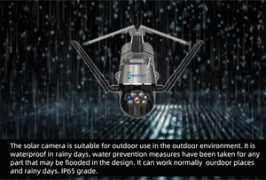 Thông minh <span class=keywords><strong>mini</strong></span> ai công nghệ PIR không thấm nước PTZ dome CMOS mạng không dây 6 Wát năng lượng mặt trời Pin IP Wifi máy ảnh được xây dựng trong còi báo động Mic - Product Image 3