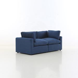 Canapé modulable <span class=keywords><strong>2</strong></span> places en tissu résistant aux griffes de chat bleu marine pour salon - Product Image 3