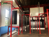 Cabine de revêtement en poudre automatique personnalisée pour pièces métalliques électroniques Machine de revêtement en poudre de prétraitement au four de type pont