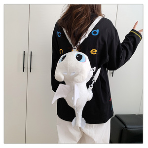 Sac à dos en peluche super doux DragonTaming Master, sac à bandoulière pour enfant en forme de dessin animé, <span class=keywords><strong>sans</strong></span> <span class=keywords><strong>dents</strong></span>, en coton PP, unisexe - Product Image 2