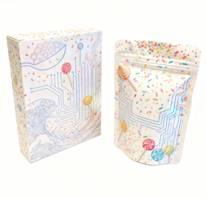 Sacs en Mylar personnalisés de 500 pièces avec un MOQ faible, design en relief, emballage alimentaire biodégradable, impression numérique, fermeture éclair de 3,5 g - Product Image 2