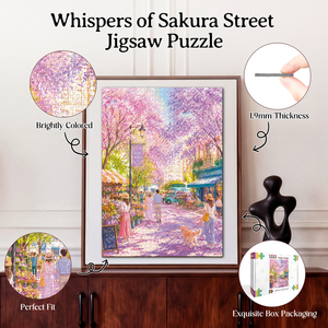 Rompecabezas de Spring Blossom Street, 1000 Piezas, Impresión a Todo Color, Acabado Mate, Juguete Educativo para Niños y Adultos - Product Image 5