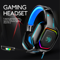 Headphone Olahraga Elektronik RGB, Headset Gaming Bass Dalam Ringan 2.3 Meter