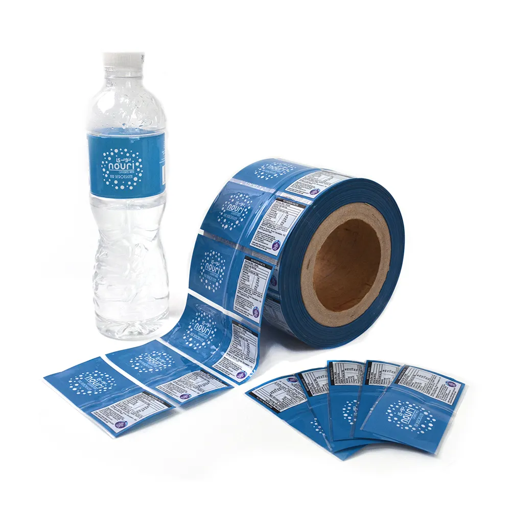 Custom Printed Bottle Label Design Shrink Sleeve Label PVC PET Heat Shrink Label On Roll for Beverage Mineral Water Bottle