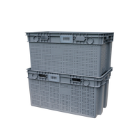 Grande caisse en plastique à mailles, nid empilable, panier en plastique ventilé, caisse à légumes et fruits, transport, retournement, stockage