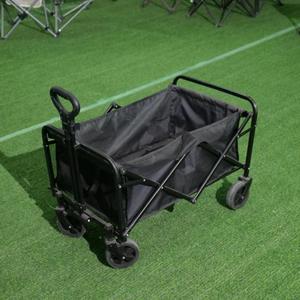 Carro portatile in acciaio al carbonio 4 ruote pieghevole Multi-funzione campeggio spiaggia carrello da pesca con rotolo contenitore OEM personalizzabile - Product Image 2