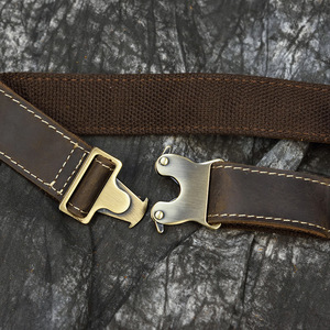 Vintage Genuine Leather Men's Waist/Chest Bag <strong>Crazy</strong> Horse Finish Zipper Closure <strong>Earphone</strong> Holes Multifunctional for Leisure - Product Image 5