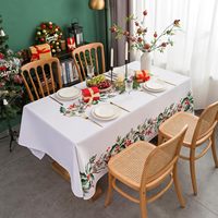 Nappe de Noël à fleurs Poinsettia personnalisable pour intérieur/extérieur Tissu résistant aux éclaboussures avec techniques tissées