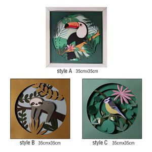 Décoration murale en papier découpé artisanal de <span class=keywords><strong>style</strong></span> Art déco, décoration murale pour la maison, moule pour les occasions d'anniversaire, suspensions murales - Product Image 4