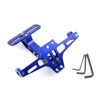Accessoires de modification de moto, support de plaque d'immatriculation rétractable en alliage d'aluminium CNC, lumière LED, style avion, YDASE