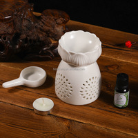 Offre Spéciale – Brûleur Diffuseur en Céramique Blanche Délicate et Romantique pour Huiles Essentielles, Encens et Cire Fondue – Support de Bougie Parfumée pour la Maison