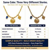 Collier en acier inoxydable plaqué or 18 carats, étanche, avec pendentif losange en perle de coquillage et zircon bleu, bijoux de mode pour femmes