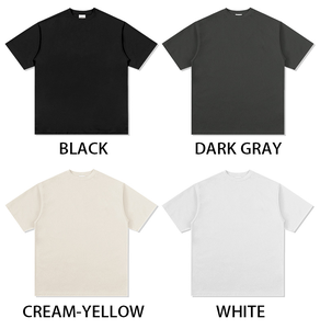 เสื้อยืดพิมพ์ลายกราฟิกเฮฟวีเวตของผู้ชายเสื้อแนวสตรีทผ้าคอตตอนขนาดใหญ่โชว์ไหล่250gsm ออกแบบได้ตามต้องการ - Product Image 6