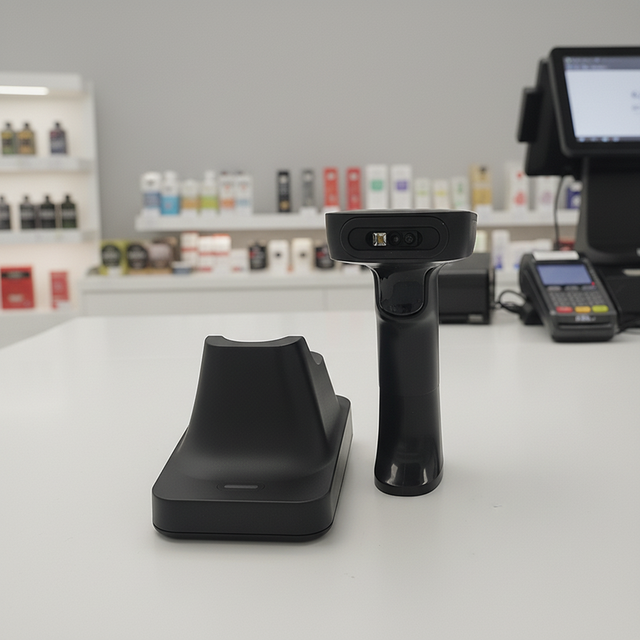 Handheld 2D Scanner with Rechargeable Base Supports 2.4G and Wireless Connection