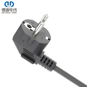 Enchufe de Corriente Francés en Ángulo Recto con Certificación VDE CEE 7/7, 16A 250V DT-301, <span class=keywords><strong>3</strong></span> Tomas, Extremo Hembra IEC, para Electrodomésticos - Product Image 2