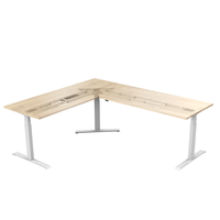Support de bureau à domicile intelligent levage électrique hauteur réglable pieds en métal table en forme de L ensemble de bureau debout