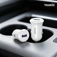YooKiE PC17 Pengisi Daya Mobil Cerdas 1-USB 18W dengan Kabel USB-A ke Type-C QC3.0 Pengisian Cepat untuk Ponsel