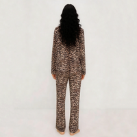 Beefey 2026 Nouvelle Collection – Ensembles de Pyjamas Longs pour Femmes à Imprimé Léopard, Confortables et Extensibles en Tissu de Bambou pour la Maison – Vêtements d'Intérieur pour Femmes